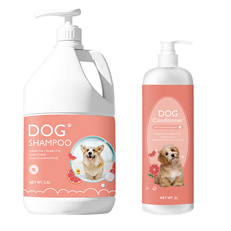 Hund Shampoo von Grapefruit Set Hundepflege Shampoo -Produkte für stinkende Hunde mit Duft, Bester Welpenshampoo, Vegan Pet Shampoo & Conditioner