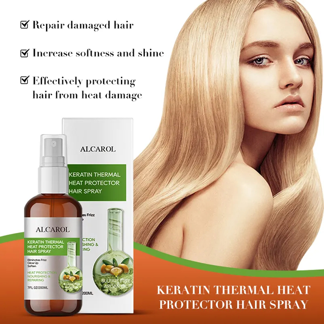 Semprotan Rambut Pelindung Panas Termal ALCAROL Keratin