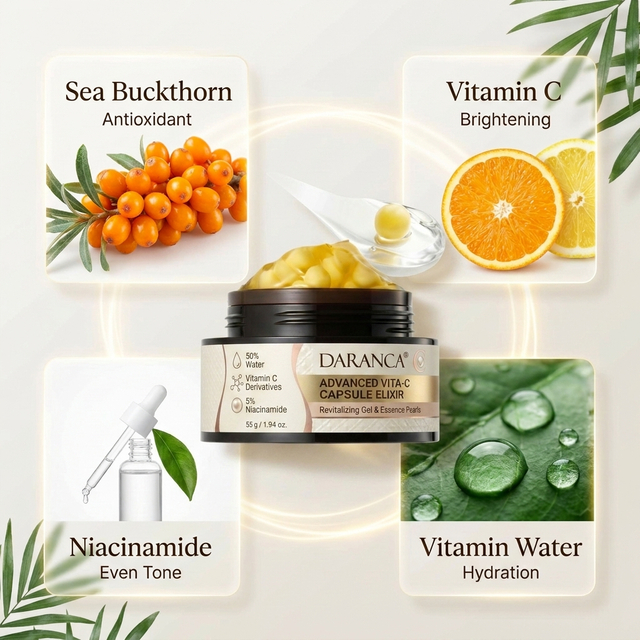 Gesichtscreme mit Vitamin C und Niacinamid-Kapseln
