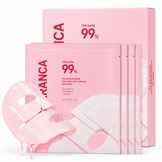 Частная торговая марка, 99% TXA, ниацинамид, коллаген, 3D капсульная маска для лица, осветляющая, укрепляющая, глубоко увлажняющая гидрогель